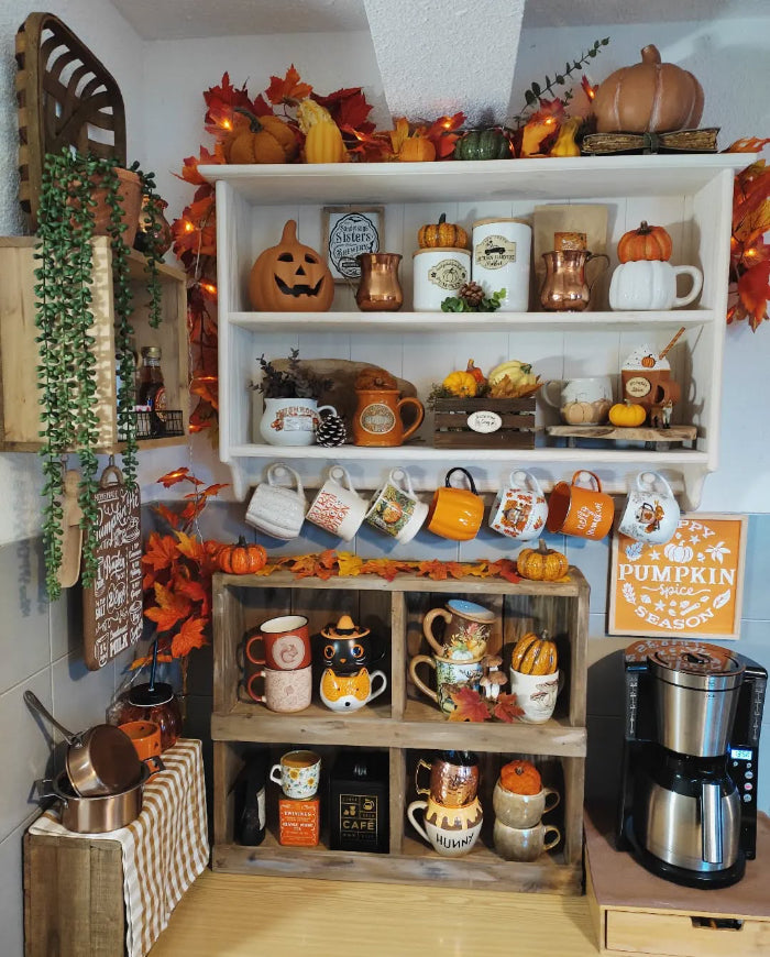 AGNÈS Farmhouse Wall Shelf with Hooks – Handmade Wooden Kitchen Display