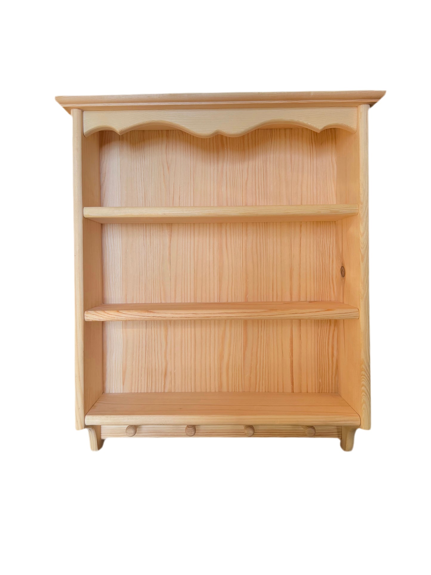 Wooden Handmade Open Cabinet With Mug Pegs
