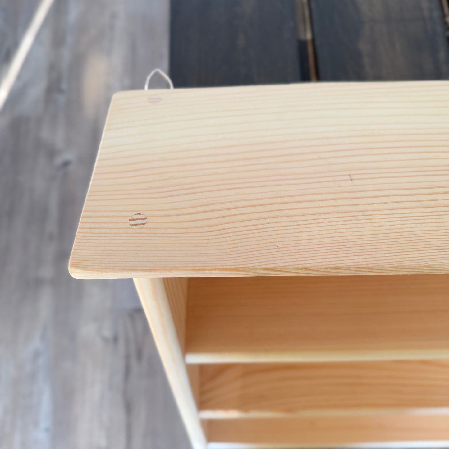 Wooden Handmade Open Cabinet With Mug Pegs