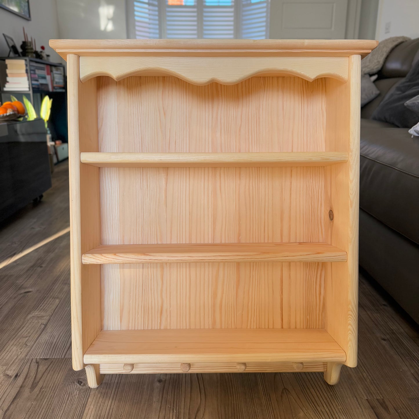 Wooden Handmade Open Cabinet With Mug Pegs