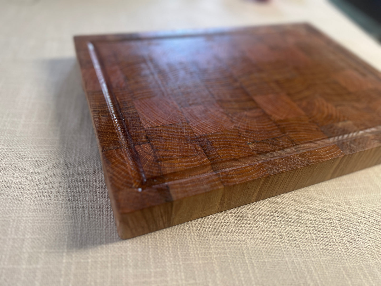 End grain chopping board | Oak wood chopping board | Oak end-grain cutting board