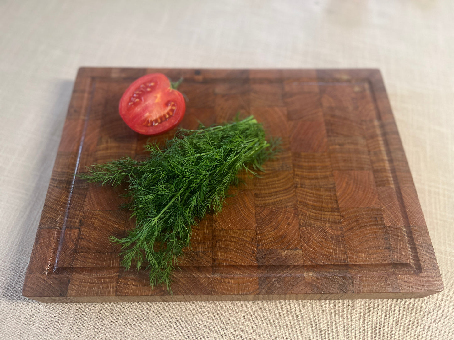End grain chopping board | Oak wood chopping board | Oak end-grain cutting board