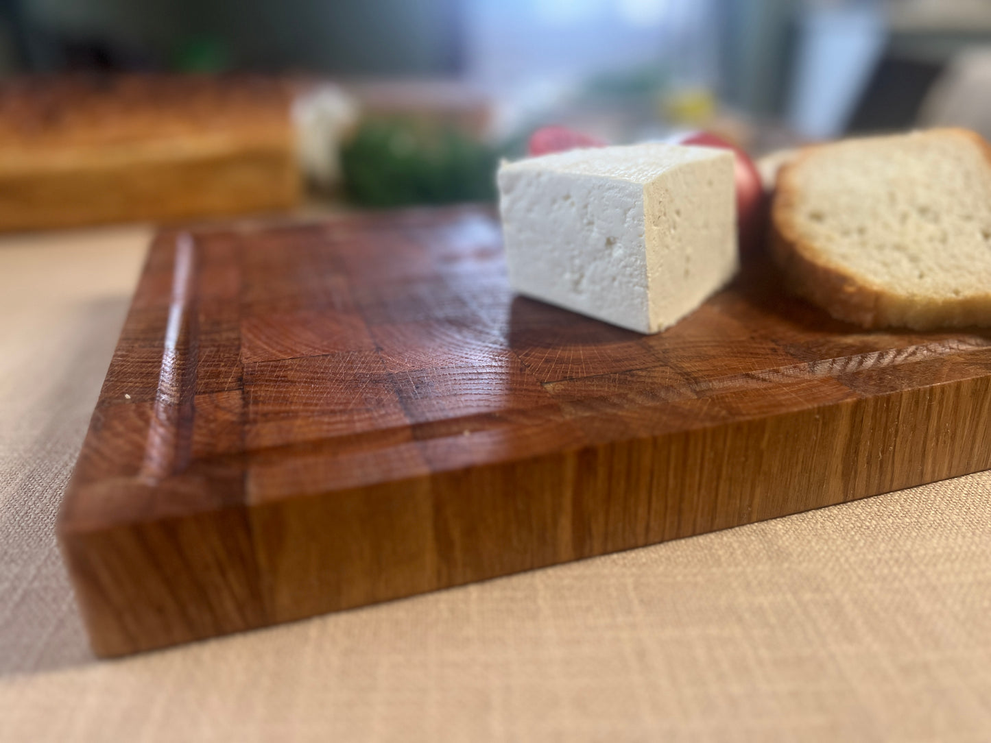 End grain chopping board | Oak wood chopping board | Oak end-grain cutting board