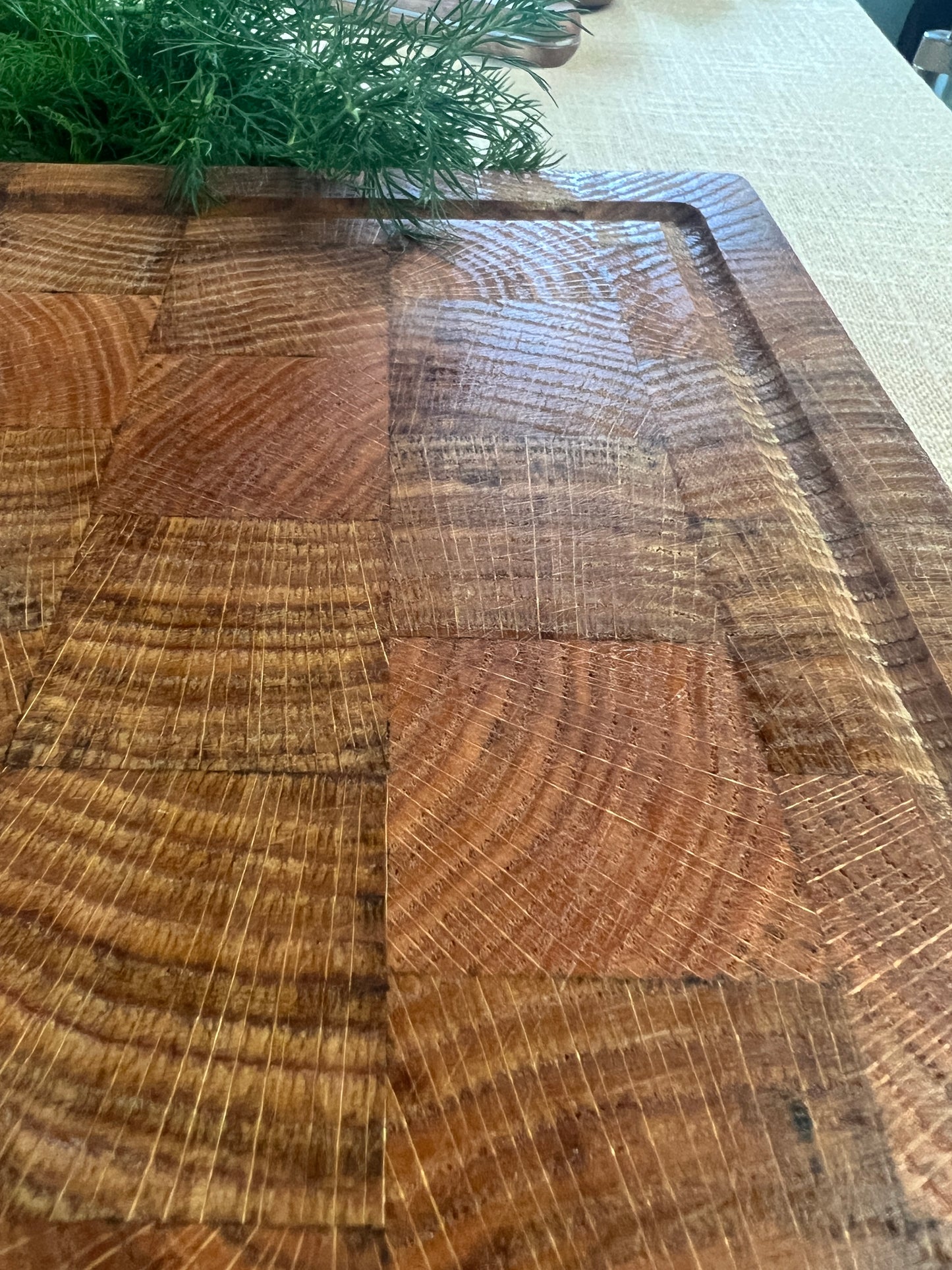 End grain chopping board | Oak wood chopping board | Oak end-grain cutting board