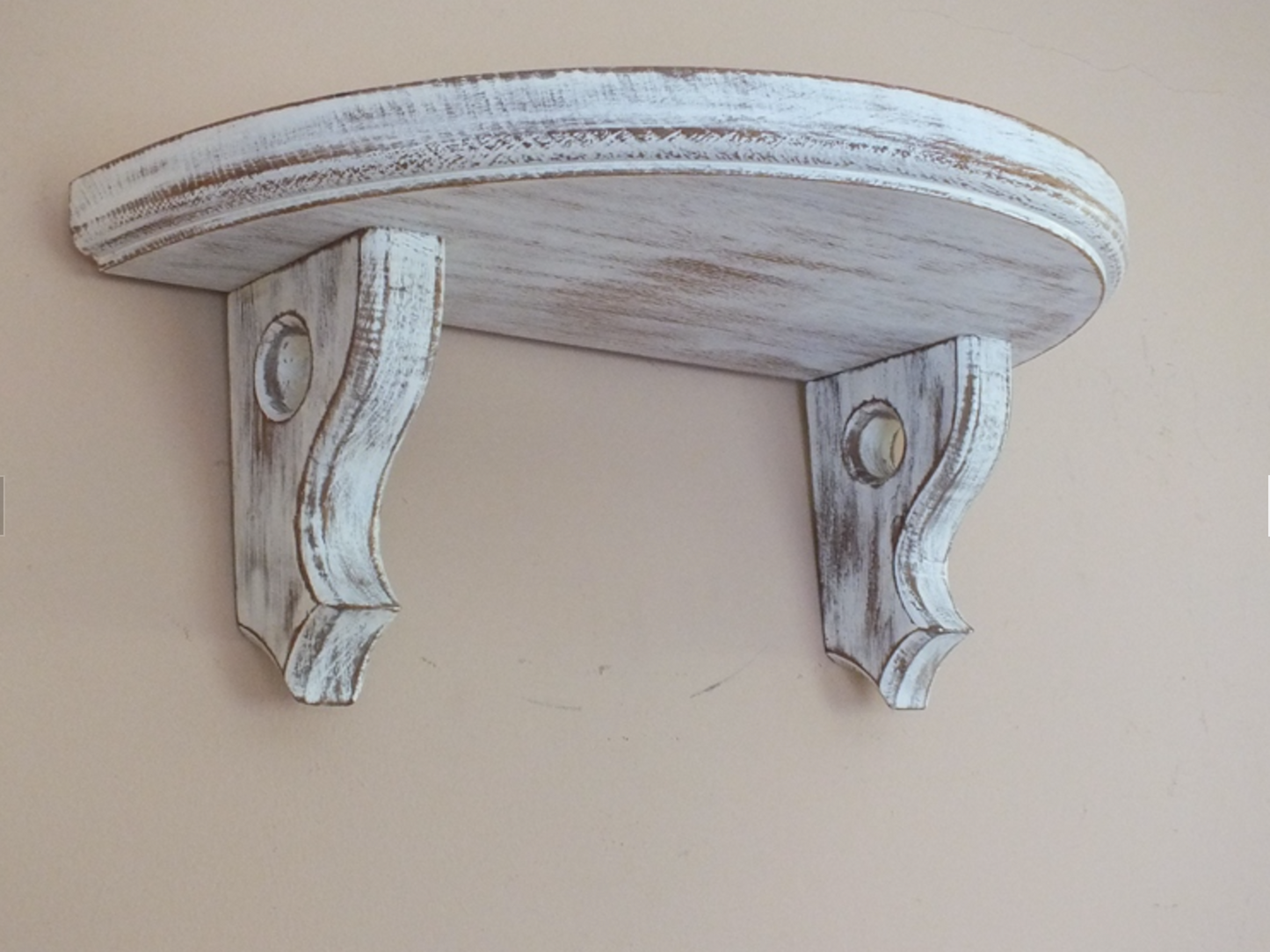 s64 Solid oak wall hanging rounded edge shelf