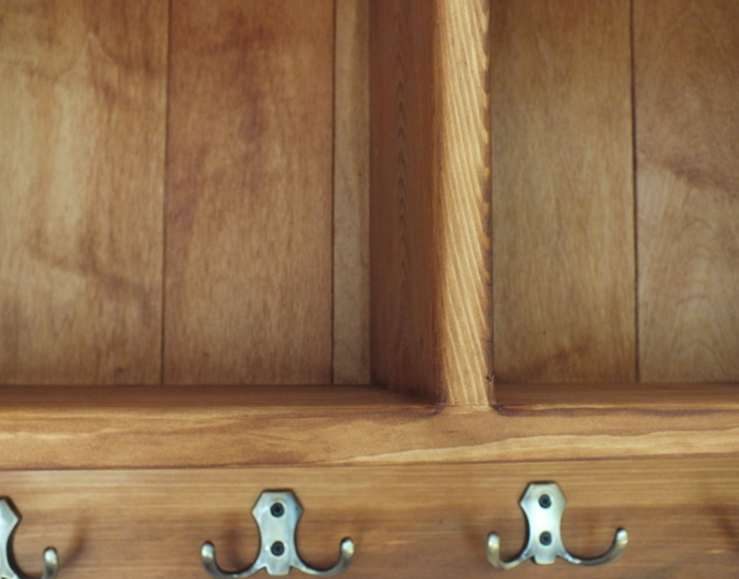 s6 Handcrafted wall mounted compartments unit with hooks