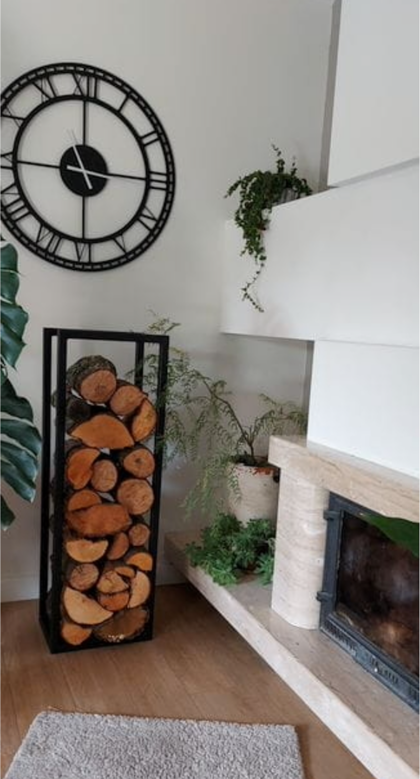 XXL Tall modern minimalist steel tower log holder