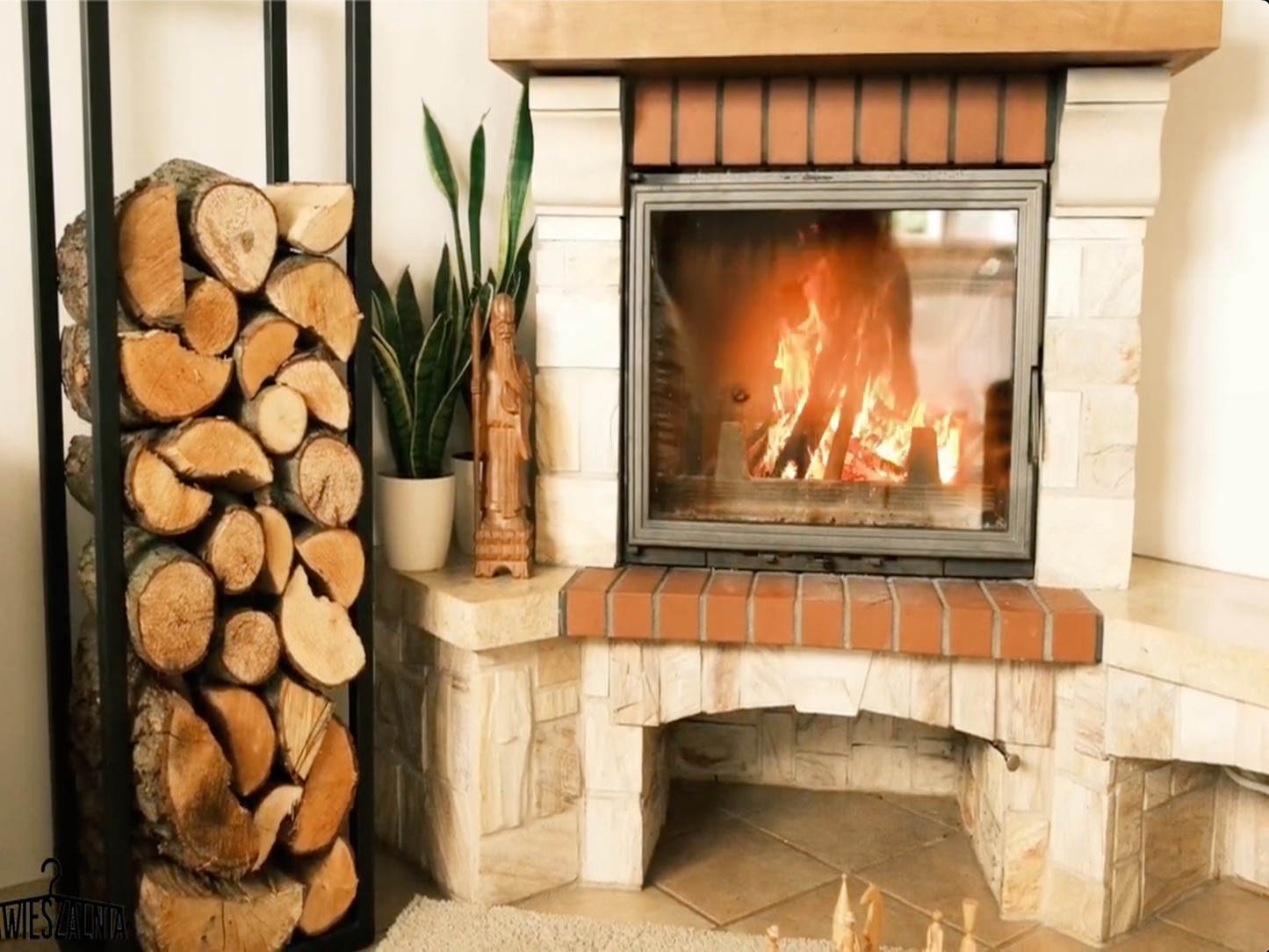 XXL Tall modern minimalist steel tower log holder