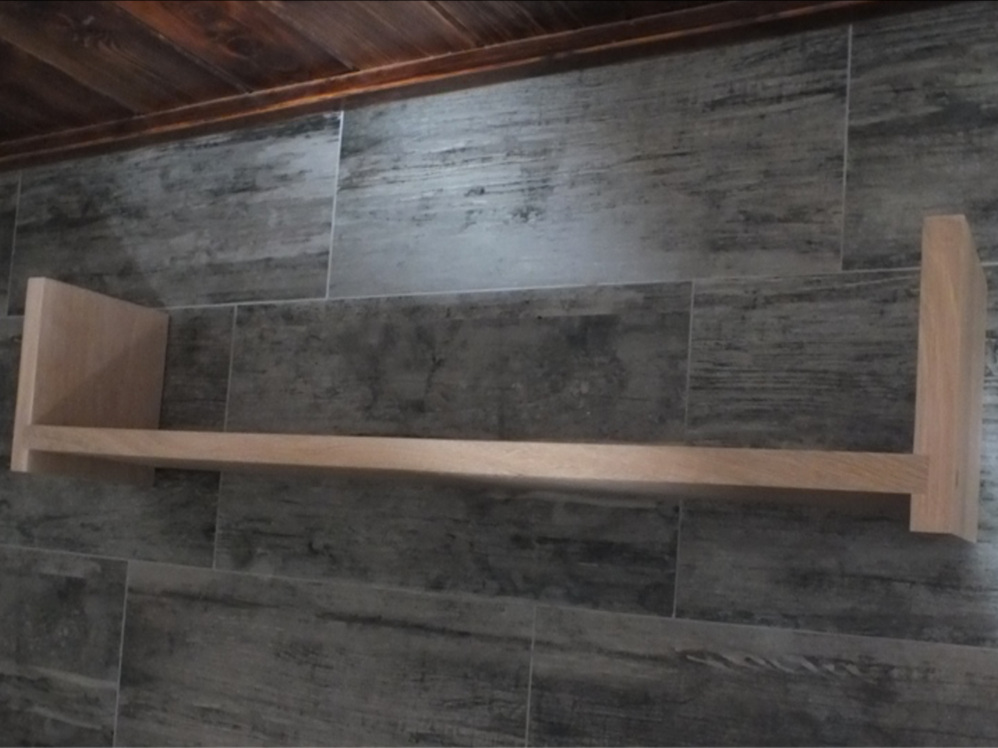 s88 Solid oak u-shape floating shelf