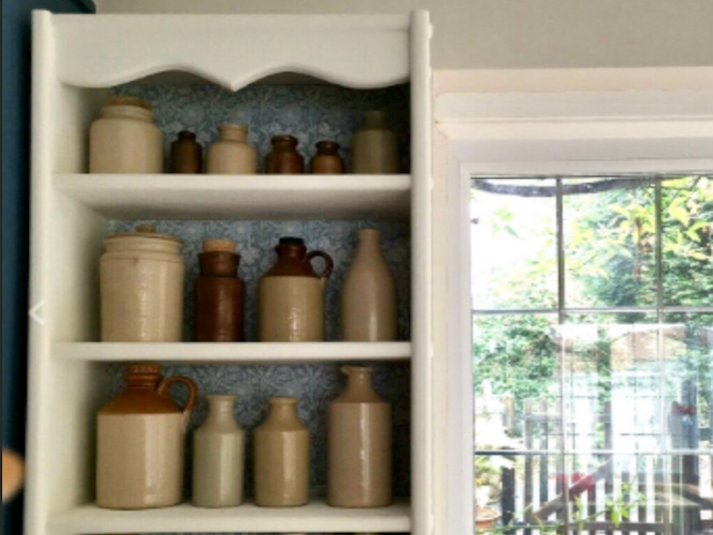 s95 Handmade jars/bottles wall mounted shelving