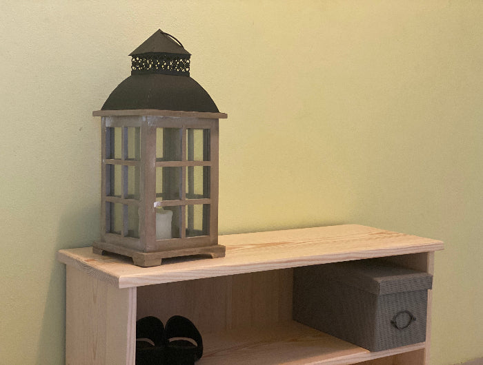 c16 Rustic Handmade Wooden Shoe Rack – Two-Tier Storage Shelf