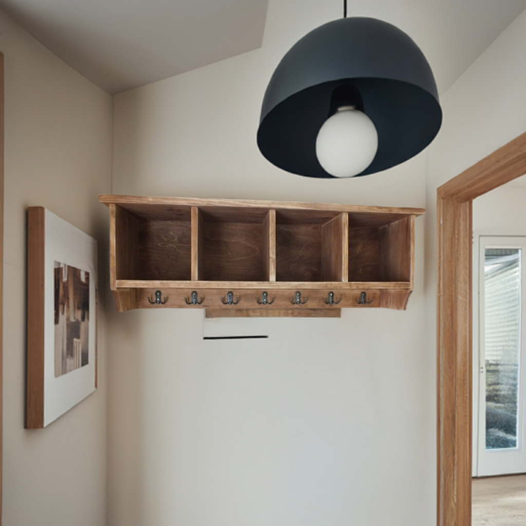 h22 Wall mounted coat rack | Hanger with top box compartments