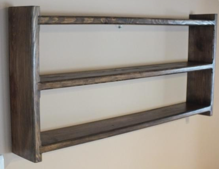 s13 Wall-Mounted Wooden Shelf – Minimalist 2-Tier Rack for Kitchen & Home