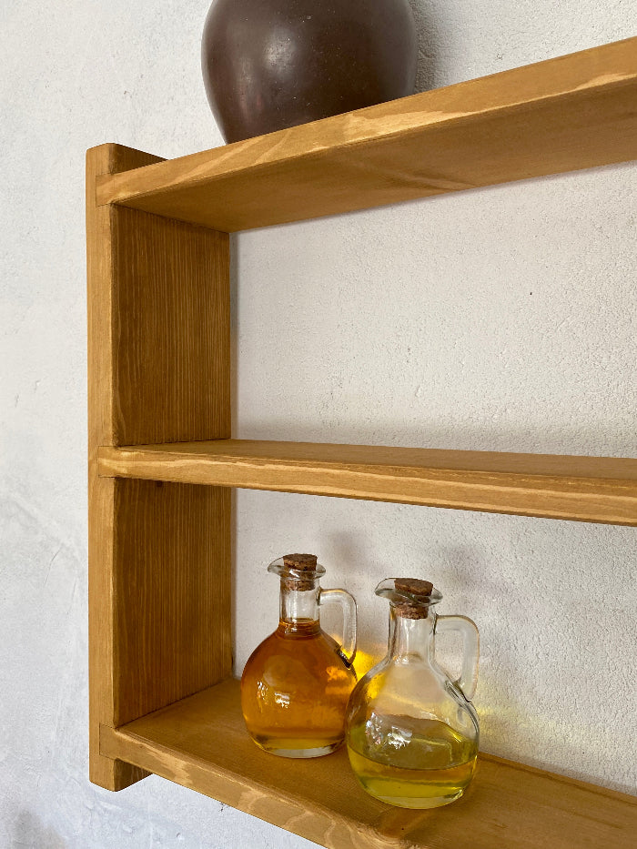 s13 Wall-Mounted Wooden Shelf – Minimalist 2-Tier Rack for Kitchen & Home