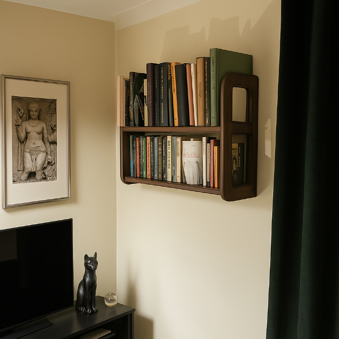 s4 Modern Handmade Wooden Wall Shelf – Minimalist Floating Design