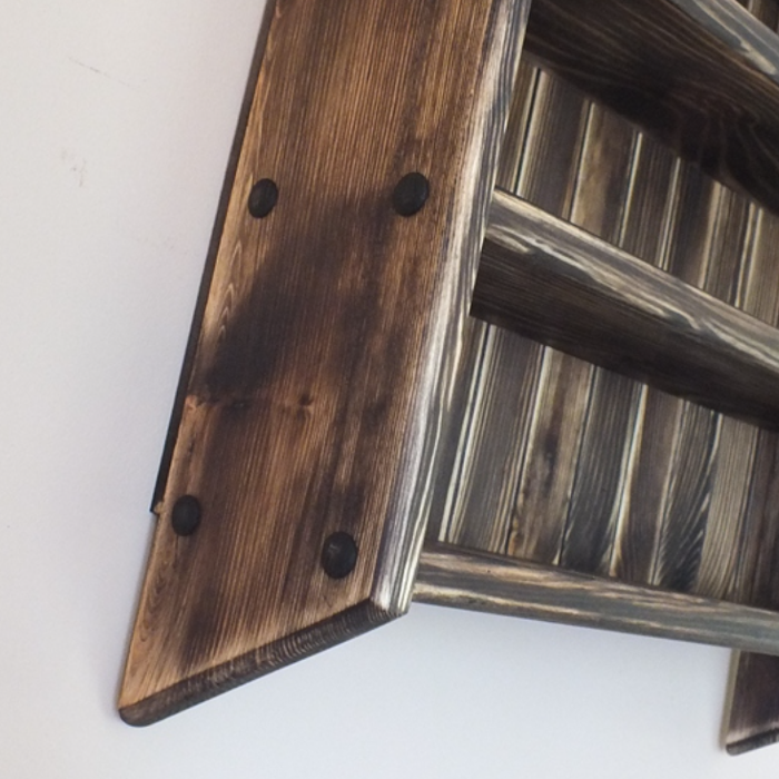 s52 Rustic Pine Wall-Mounted Wooden Rack – 4 Shelf Organizer