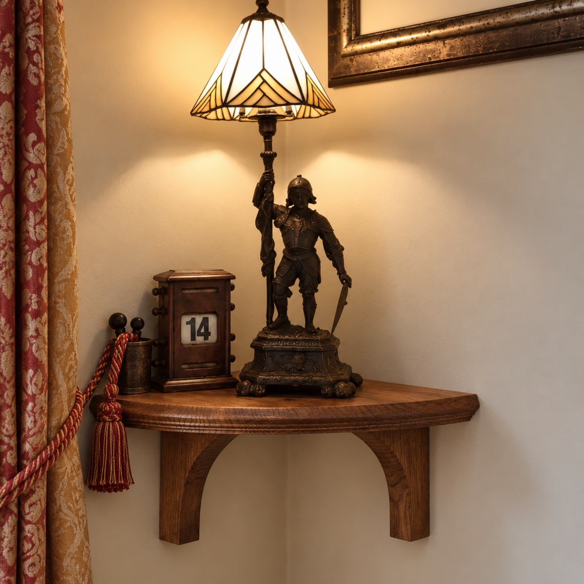 Eleanor — Solid Oak Corner Wall Shelf