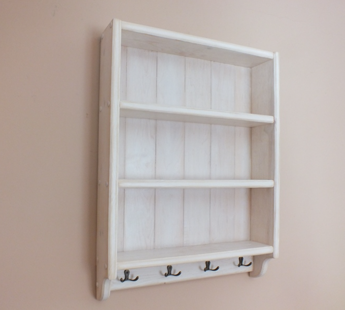 KIM BESPOKE s66 Handmade Wooden Wall Shelf WITHOUT HOOKS, NO BOTTOM PANEL – Timeless Farmhouse Style