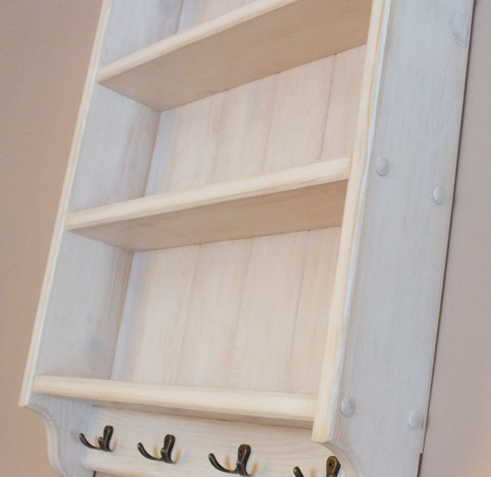 KIM BESPOKE s66 Handmade Wooden Wall Shelf WITHOUT HOOKS, NO BOTTOM PANEL – Timeless Farmhouse Style