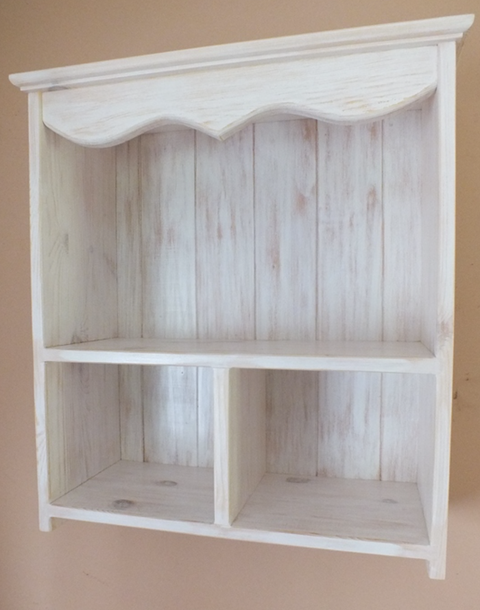 s98 Rustic Wooden Wall Shelf with Peg Hooks – Handmade Cottage Charm