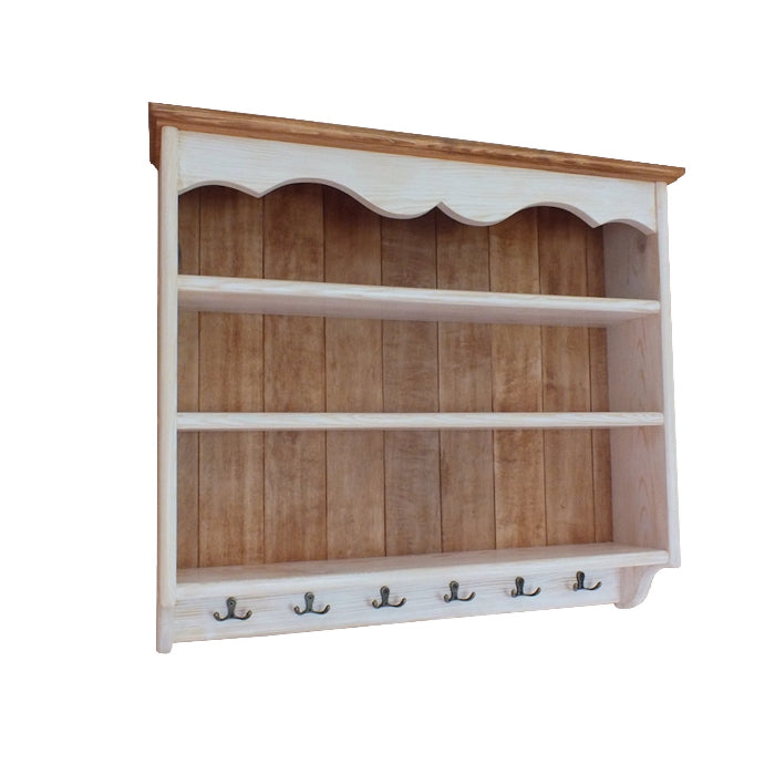 s101 Elegant Handmade Wooden Mug & Display Shelf