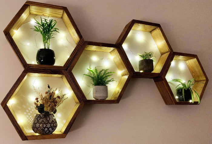 HONEYCOMB Modern Hexagon Wall Shelf – Minimalist Geometric Display