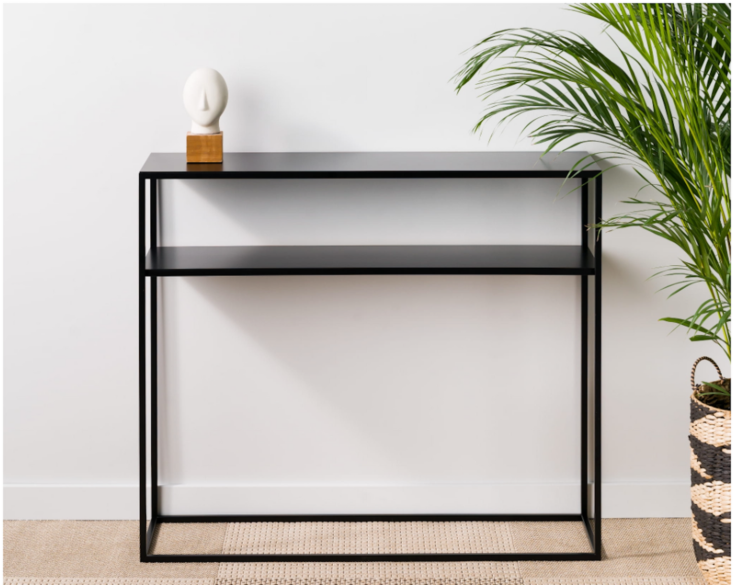 SCANDI Metal freestanding slim console with metal or wooden top