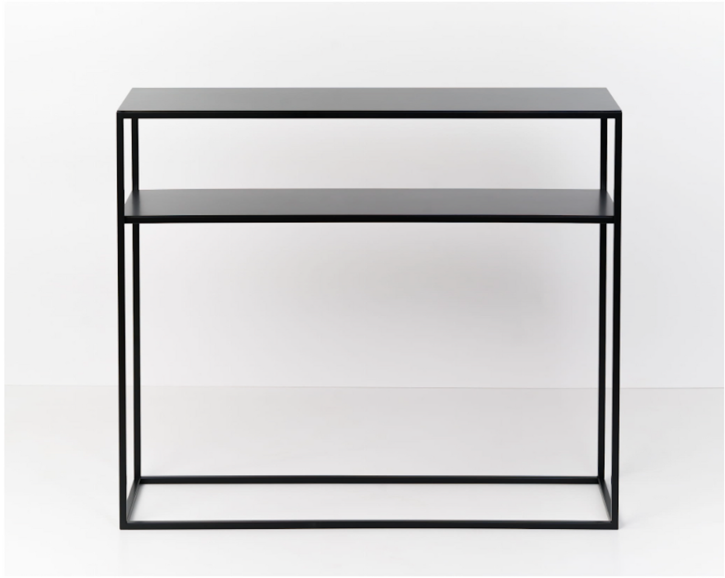 SCANDI Metal freestanding slim console with metal or wooden top