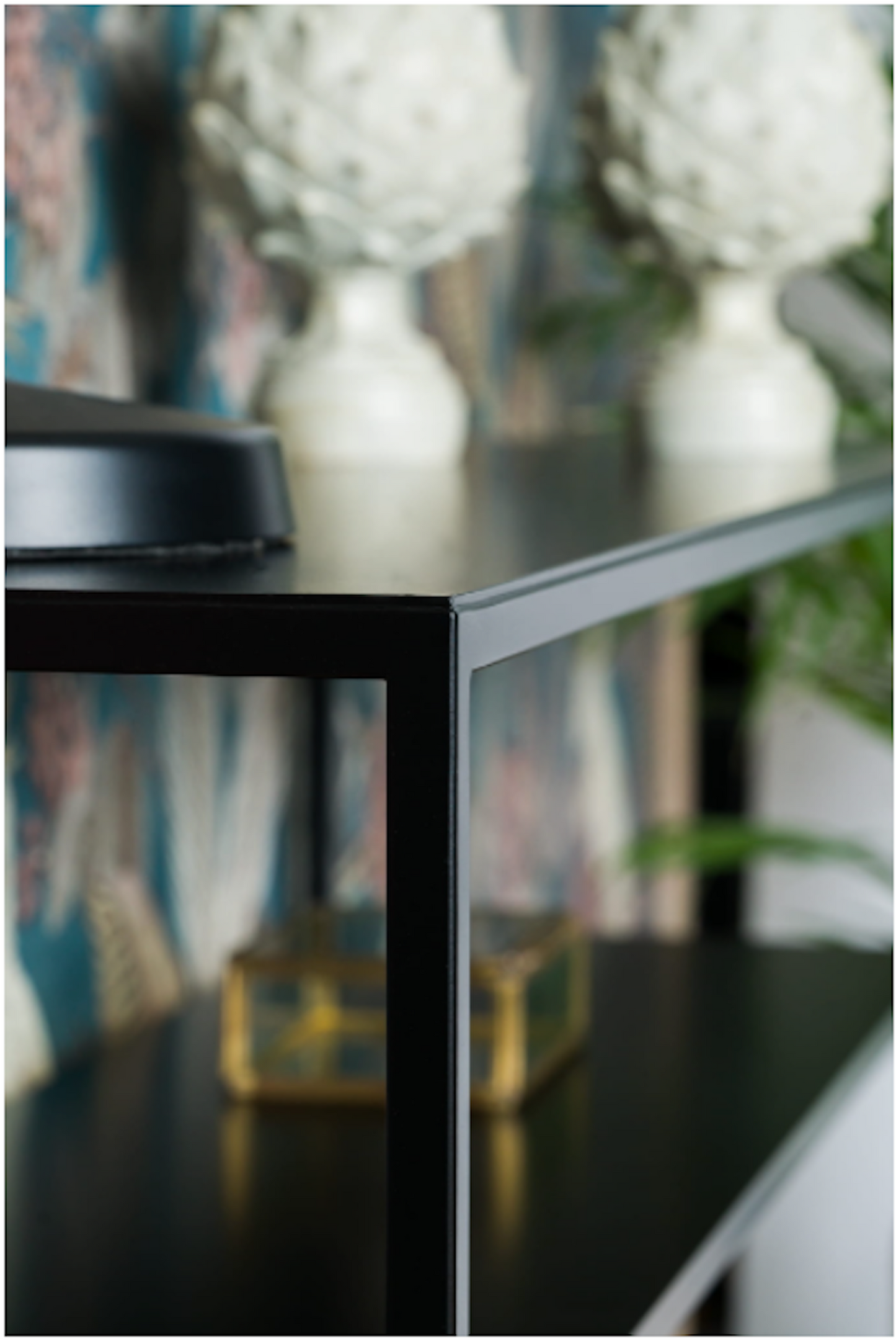 SCANDI Metal freestanding slim console with metal or wooden top
