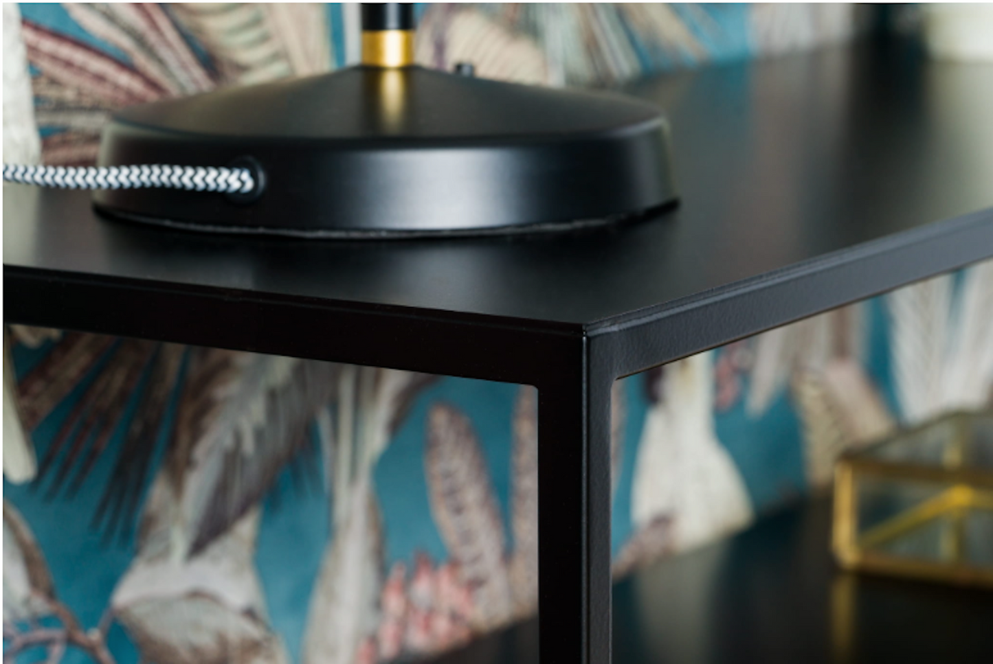 SCANDI Metal freestanding slim console with metal or wooden top
