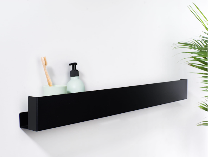 BAIN TWIN Minimalist Wall-Mounted Bathroom Shelf – Sleek Powder-Coated Storage
