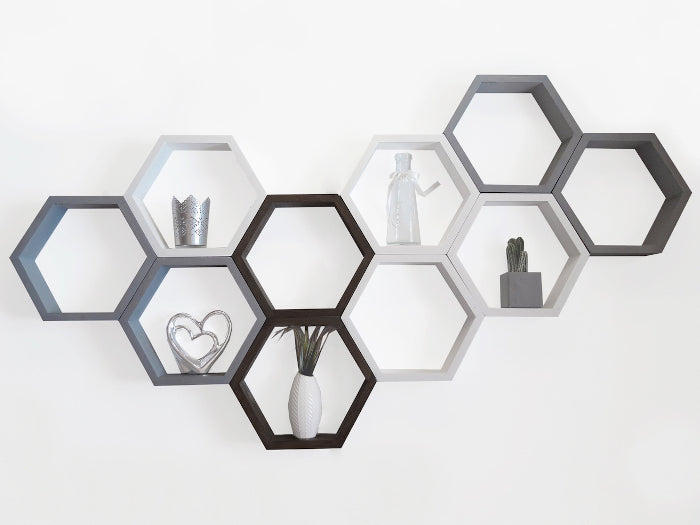 HONEYCOMB Modern Hexagon Wall Shelf – Minimalist Geometric Display