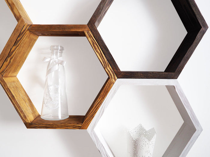 HONEYCOMB Modern Hexagon Wall Shelf – Minimalist Geometric Display