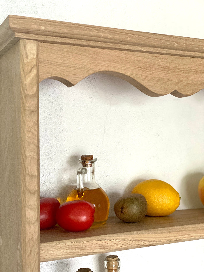 MARLOWE Solid Oak Wall Shelf – Two-Tier Rustic Display Unit