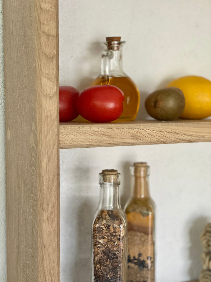 MARLOWE Solid Oak Wall Shelf – Two-Tier Rustic Display Unit