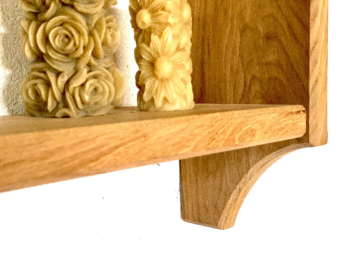 MARLOWE Solid Oak Wall Shelf – Two-Tier Rustic Display Unit