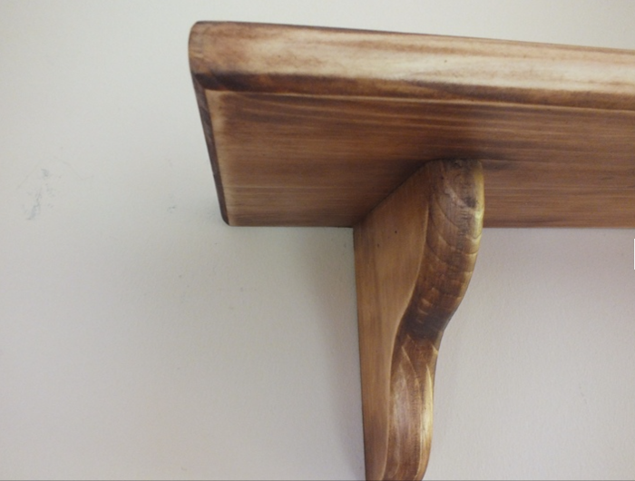 s12 Rustic Wall-Mounted Wooden Shelf – Handmade Solid Pine Display Unit