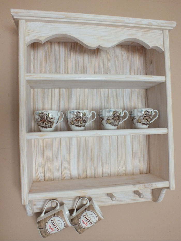 s99 Rustic Wall-Mounted Kitchen Shelf – Elegant Storage & Display