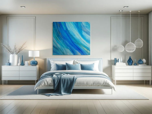 Blue Sea acrylic ink on canvas box coated with acrylic varnish | wall art | artwork