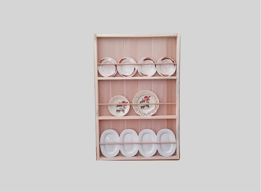 ALY handcrafted wall hanging plate exposing open cabinet