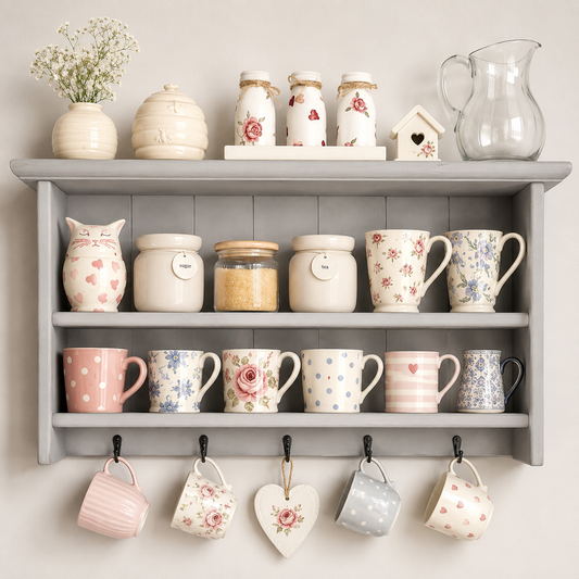 Asta — Scandinavian Wall Shelf & Mug Rack