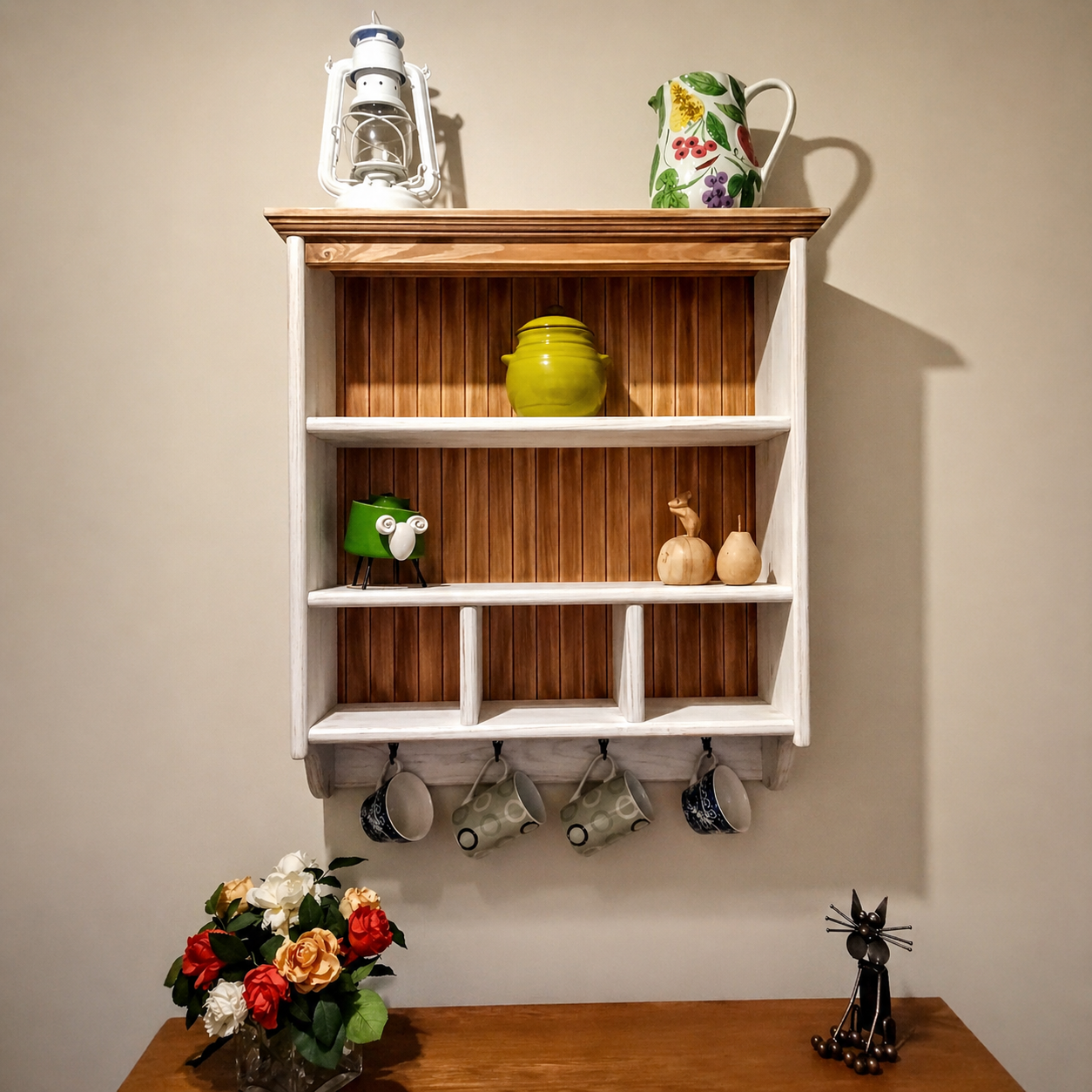 Marceline — Two-Tone Kitchen Shelf Cabinet