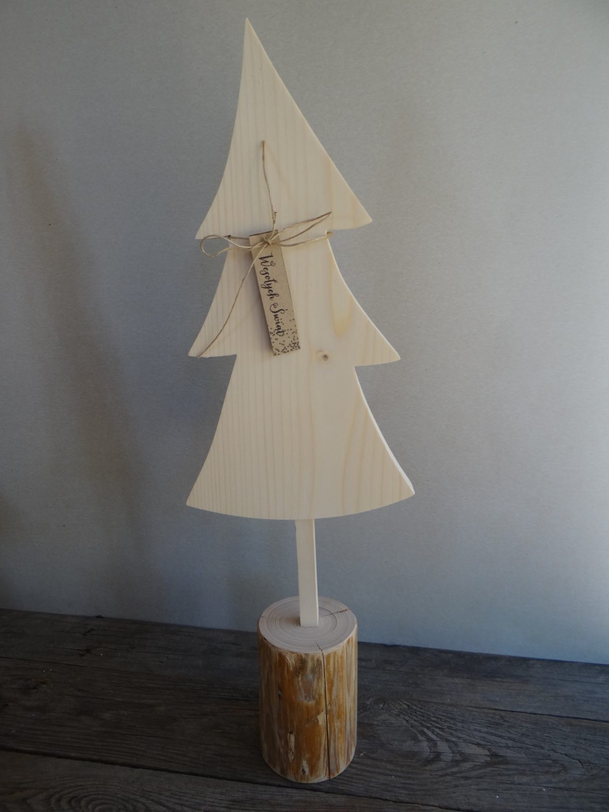 Wooden Christmas Tree On A Stump