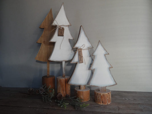 Wooden Christmas Tree On A Stump