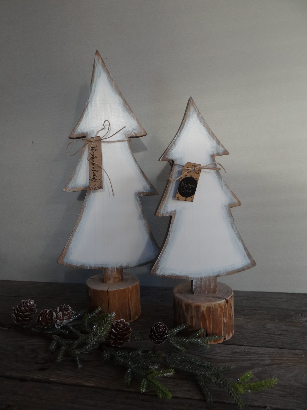 Wooden Christmas Tree On A Stump