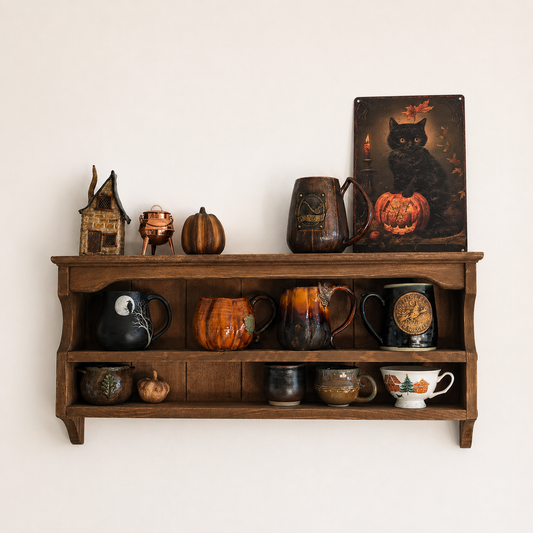 Heloise — Cottage Wall Shelf & Mug Display