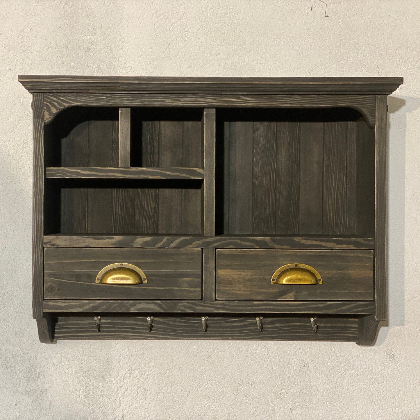 Akiko — Wall Shelf with Drawers & Hooks