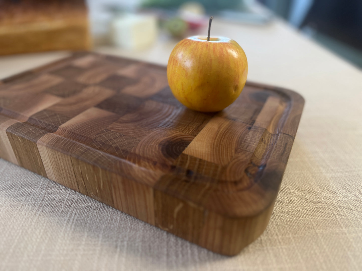 EndGrain chopping board | Oak/Ash wood chopping board | Oak and Ash end-grain cutting board