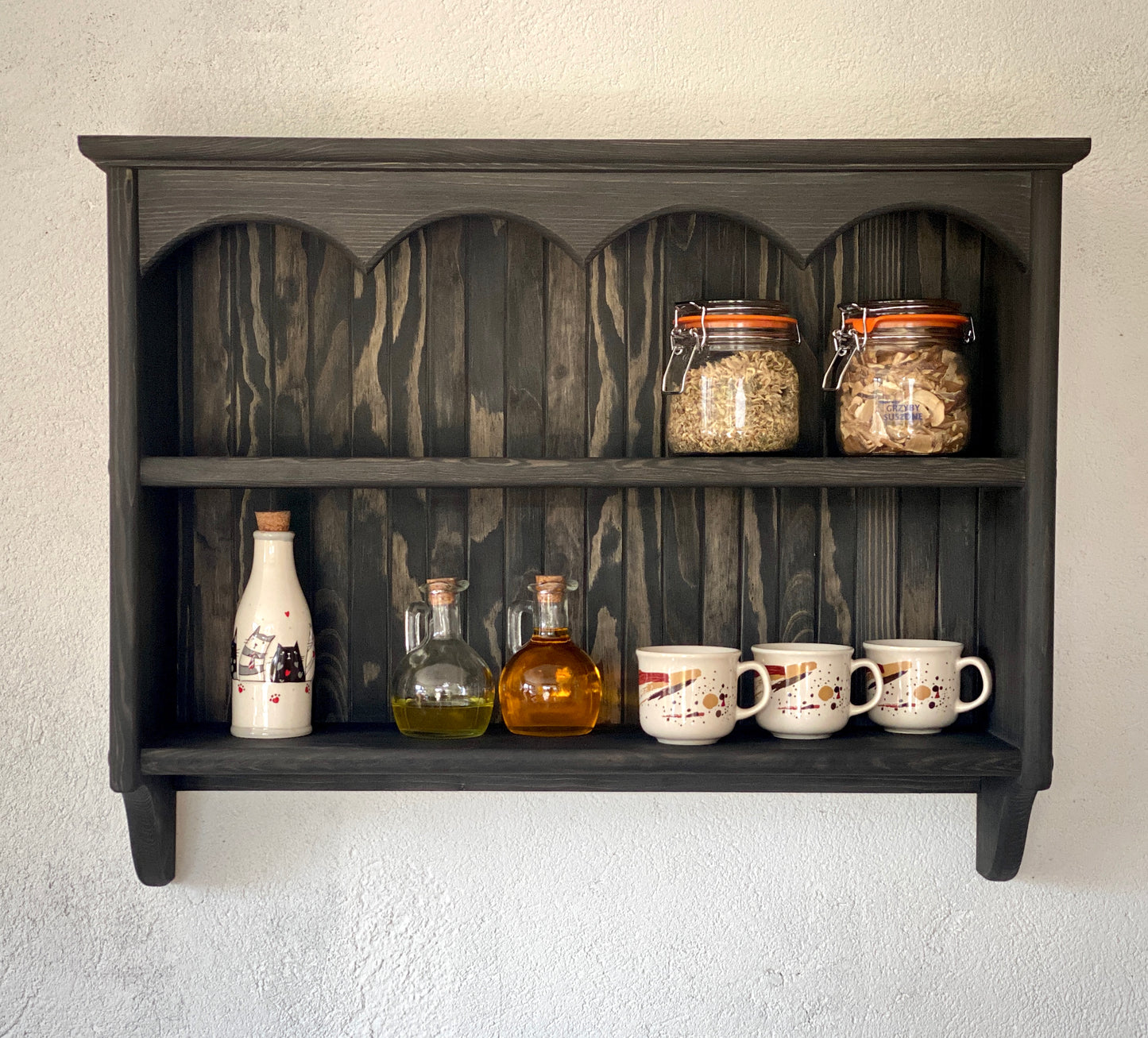Étagère murale en bois s44 Cottage avec plateau décoratif