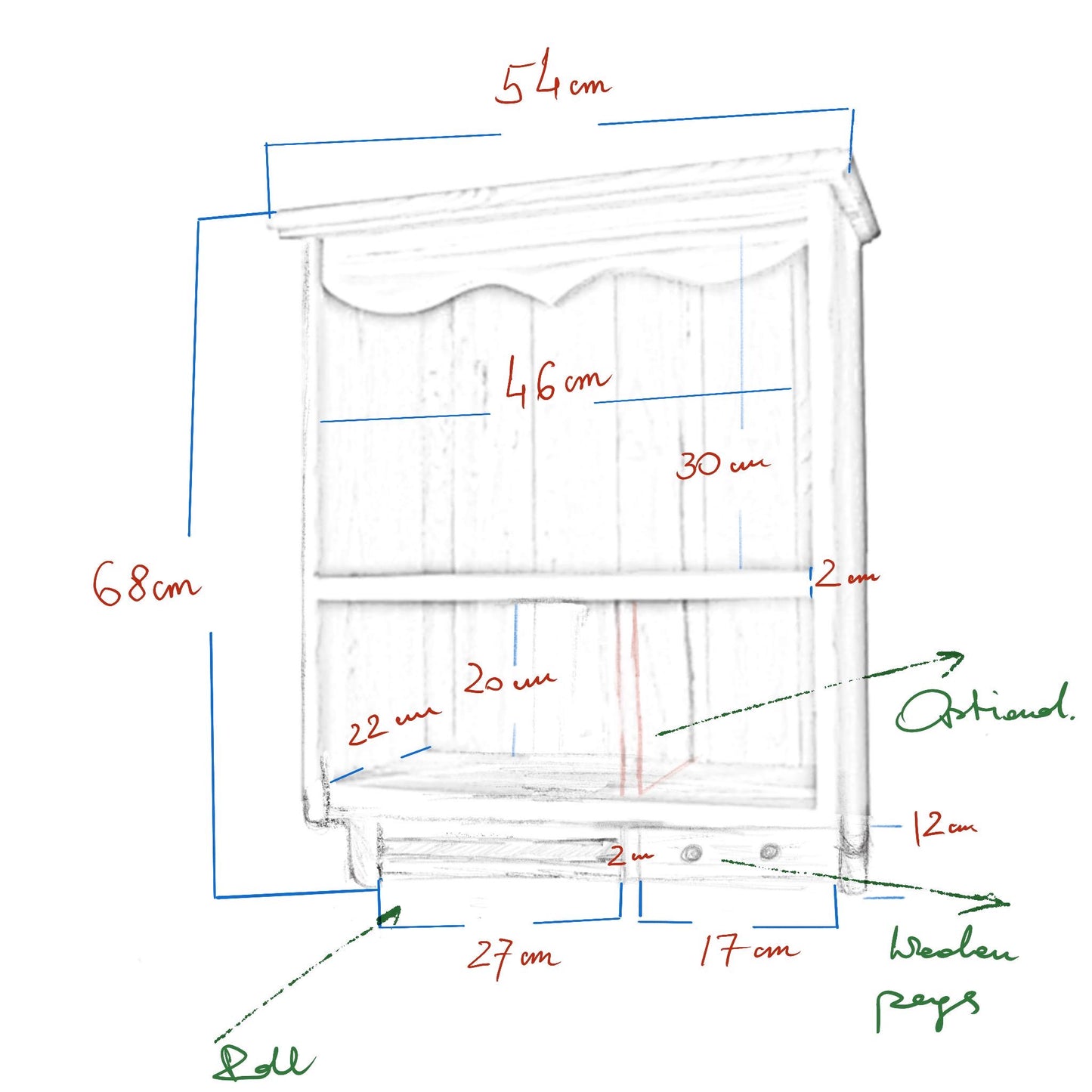 s89 MAGALI Bespoke_Crafted from solid pine cottage wall mounted shelving